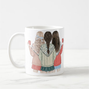 Taza De Café Mejores Amigas Diseño Personalizado de Amistad 