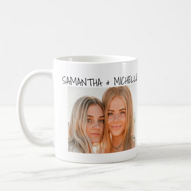 Taza De Café Mejores Amigas Foto Personalizada (Izquierda)