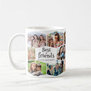 Taza De Café Mejores Amigos 14 Colage de Fotos Patrón Hexágono