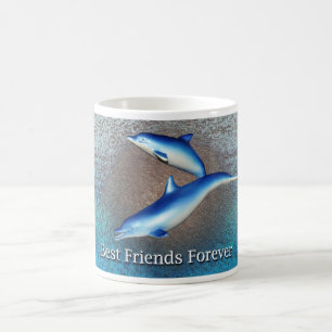 Taza De Café Mejores amigos azules de los delfínes para siempr