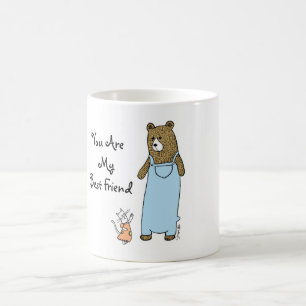 Taza De Café Mejores amigos gato y oso