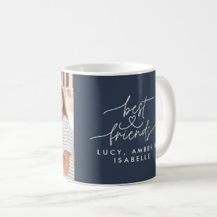 Taza De Café Mejores amigos guión del corazón foto elegante azu