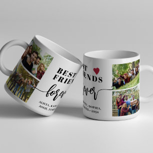 Taza De Café Mejores amigos para siempre nombres de collage de