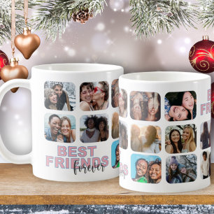 Taza De Café Mejores Amigos por Siempre Moderno Collage de 14 F