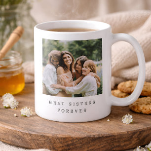 Taza De Café Mejores Hermanas Por Siempre Foto Personalizada 