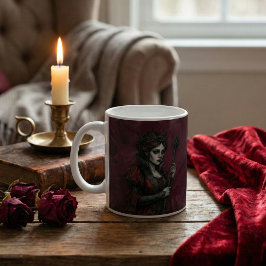 Taza De Café Melancholy Court Queen and Knight Gothic Fantasy