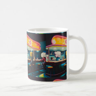 Taza De Café Melancholy Diner tarde por la noche