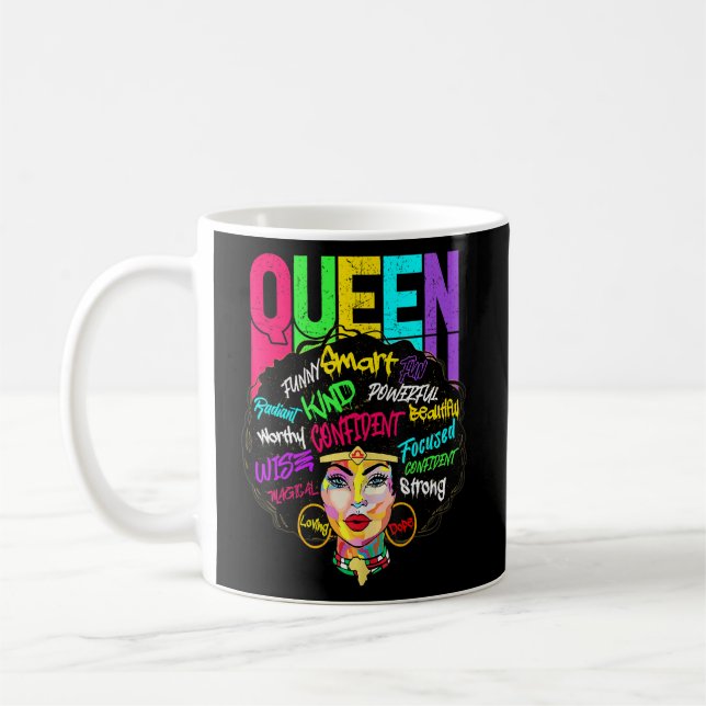 Taza De Café Melanin Black, mujer negra fuerte y reina africana (Izquierda)