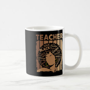 Taza De Café Melanin Black Teacher Typography Women Drug Black