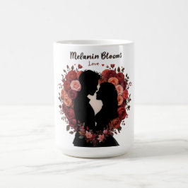TAZA DE CAFÉ MELANIN BLOOMS LOOMS LOVE EL DÍA DE SAN VALENTÍN