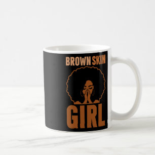 Taza De Café Melanin Chica de la piel marrón Historia negra J