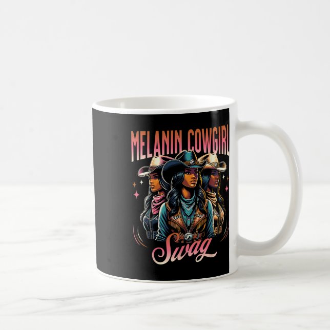 Taza De Café Melanin Cowgirl Swag Estilo Occidental Historia Ne (Derecha)