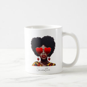 Taza De Café Melanin Magic: Reina negra rociando sombras de cor