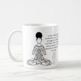 Taza De Café Melanin Meditación Cita Motivadora Café Mug