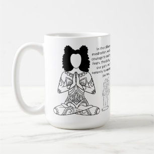 Taza De Café Melanin Meditación Cita Motivadora Café Mug