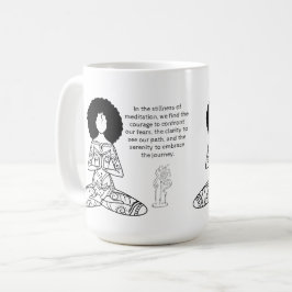 Taza De Café Melanin Meditación Cita Motivadora Café Mug