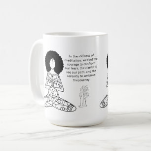 Taza De Café Melanin Meditación Cita Motivadora Café Mug