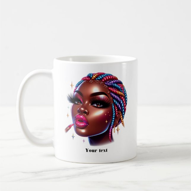Taza De Café Melanina en Moda afroamericana (Izquierda)