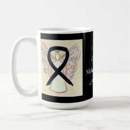 Taza De Café Melanoma Cáncer Cinta de Concienciación Angel Pers