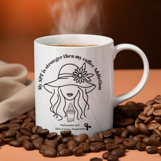 Taza De Café Melanoma Cáncer de piel Conciencia Cinta gris rega (Subido por el creador)