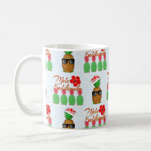 Taza De Café Mele Kalikimaka Hawaiana Piña Feliz Navidad