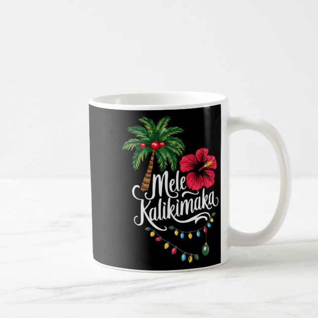 Taza De Café Mele Kalikimaka Hawaii Santa Hawaiian Merry Christ (Derecha)