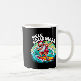 Taza De Café Mele Kalikimaka Navidad Hawaiana Santa Surfing B