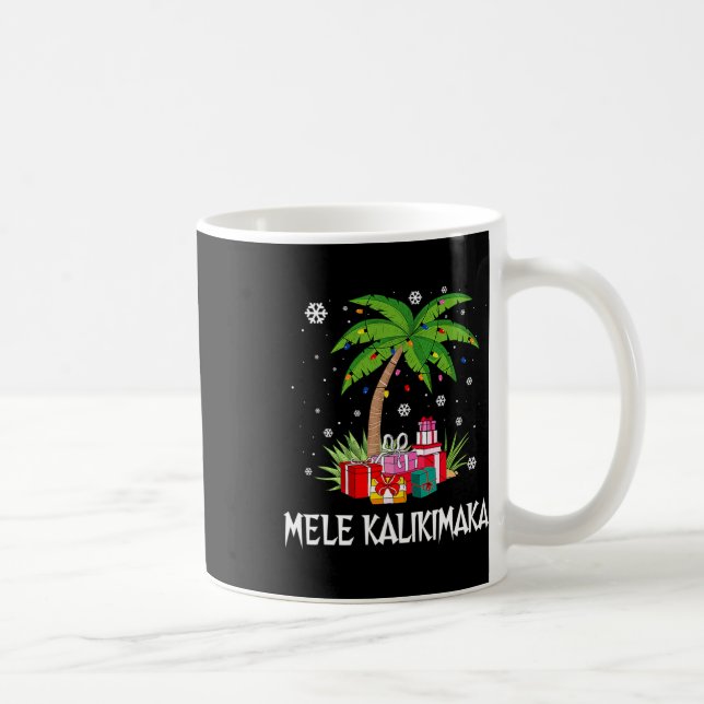 Taza De Café Mele Kalikimaka Navidades hawaianos Palm Tree Fami (Derecha)