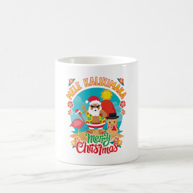 Taza De Café Mele Kalikimaka para un brillante Navidad hawaiano (Centro)