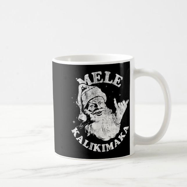 Taza De Café Mele Kalikimaka Retro Hawaii Santa Aloha Christmas (Derecha)