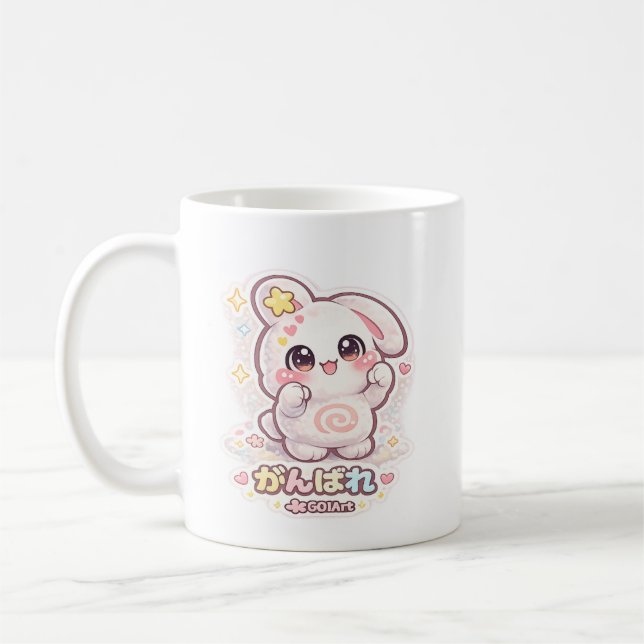Taza De Café Mello the Mochi Bunny - Do your best!  (Izquierda)