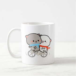 Taza De Café melocotón de gatos de mochi y goma