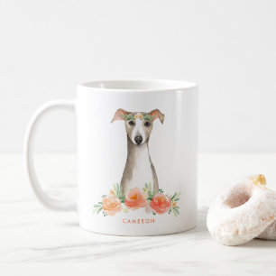 Taza De Café Melocotón lindo del Whipper de la acuarela floral