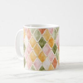 Taza De Café Melocotón Naranja Verde Amarillo Rubor Rosa Abstra