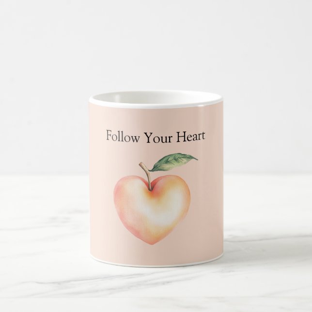 Taza De Café Melocotón Sigue Tu Corazón (Centro)