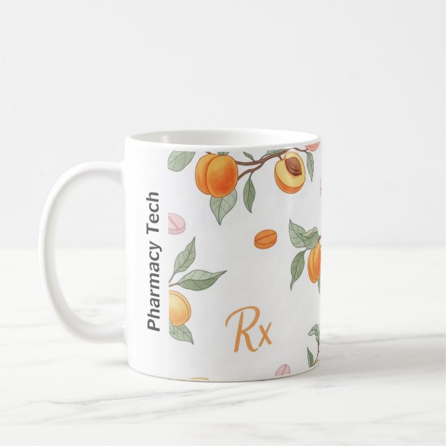 Taza De Café Melocotones, Apricots y RX Pharmacy Mug personaliz (Izquierda)