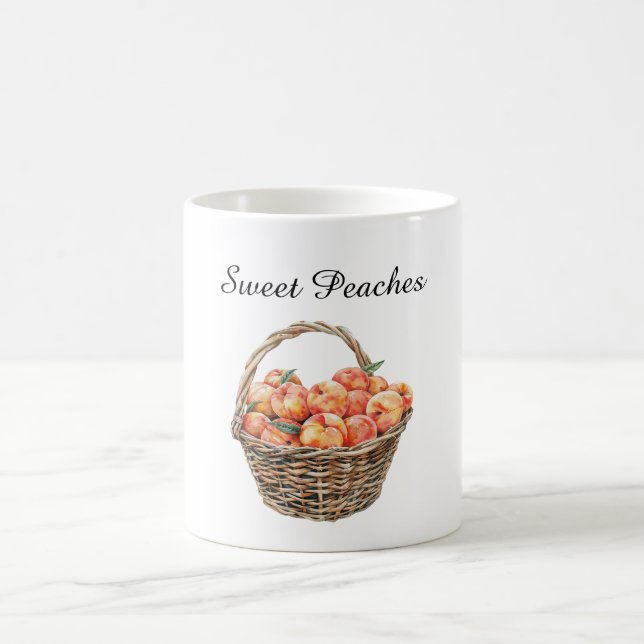 Taza De Café Melocotones en una cesta (Centro)