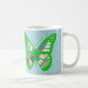 Taza De Café Melocotonía azul y verde limón