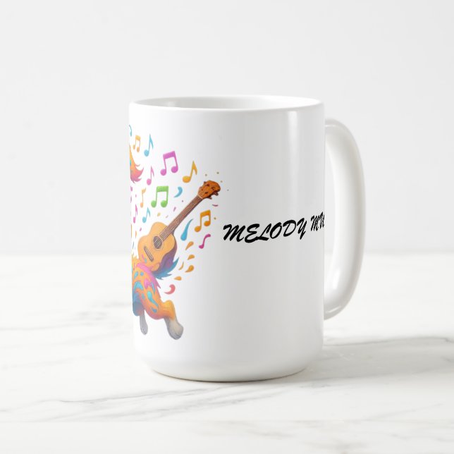 Taza De Café Melody Mutt" T-Shirt - Whimsical Musical Dog Desig (Anverso derecho)