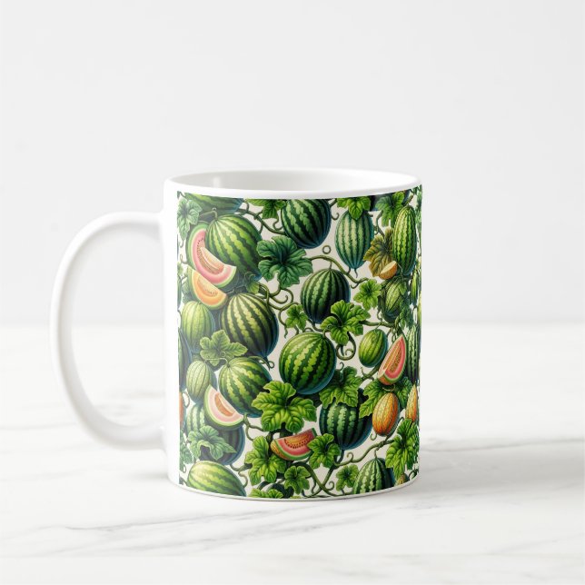 Taza De Café Melon Medley: Un Vibrante Parche De Viñetería (Izquierda)