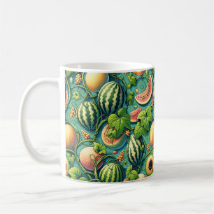 Taza De Café Melon Medley: Un Vibrante Parche De Viñetería