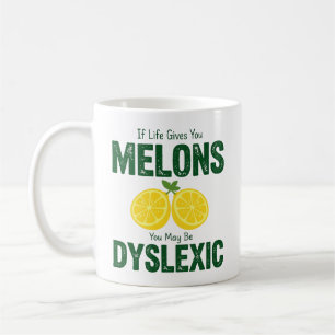 Taza De Café Melones Divertidos Humor Disléxico