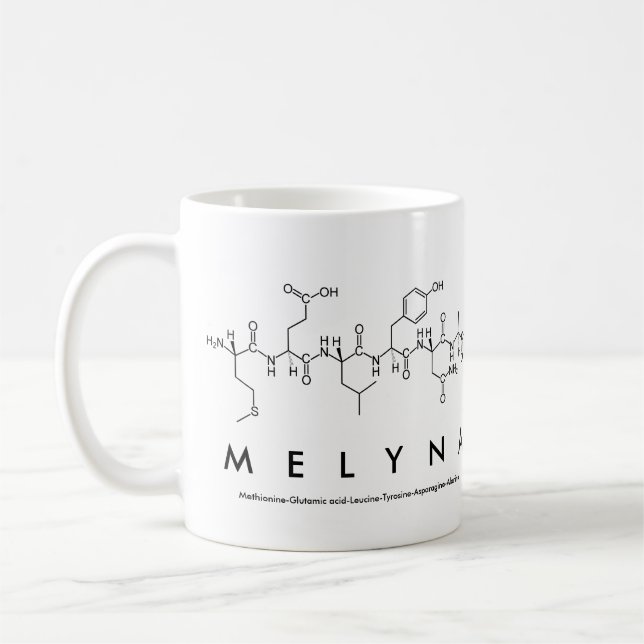 Taza De Café Melyna peptide name mug (Izquierda)