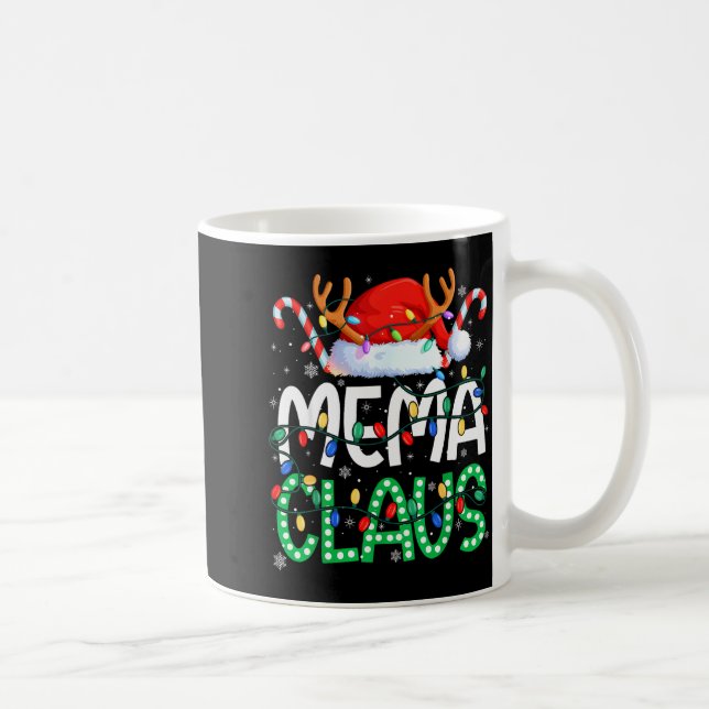 Taza De Café Mema Claus Christmas Lights Pajama Family Matching (Derecha)