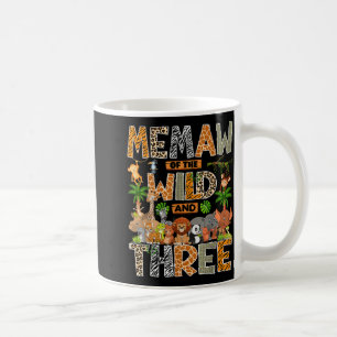 Taza De Café Memaw Del Salvaje & Tres Cumpleaños De 3 Años Niño
