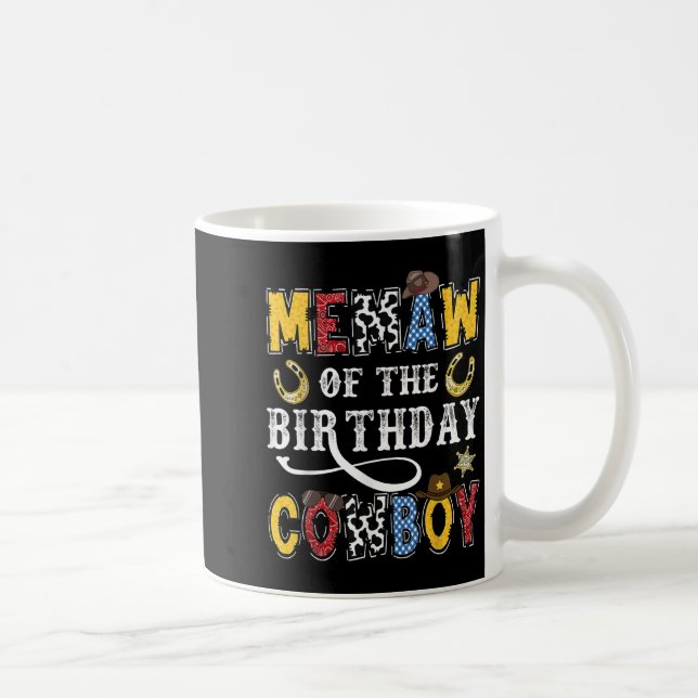 Taza De Café Memaw Of The Birthday Cowboy Western Rodeo Memaw  (Derecha)