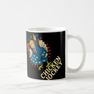 Taza De Café Meme 1 divertido de Jockey sobre pollo Trump