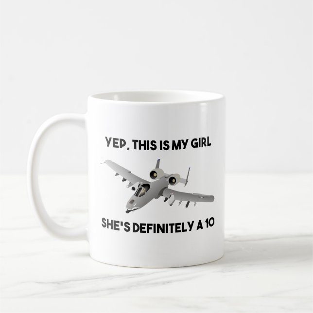 Taza De Café Meme de Avión Warthog Jet A-10 americano (Izquierda)