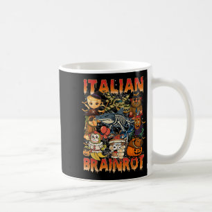 Taza De Café Meme de Brainrot italiano Halloween C