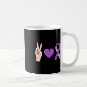 Taza De Café Meme de concienciación sobre la cinta morada de am